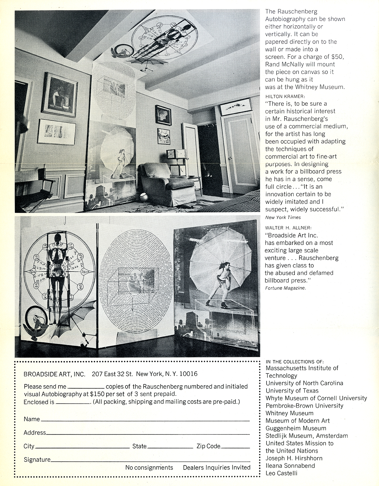 Brochure advertising Rauschenberg's Autobiography print.